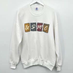 Vintage Jerzees Super Sweats Top Sweatshirt Size XL Made in USA USMC Marine Corp