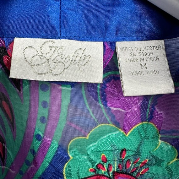 Vintage Kimono Robe Duster Medium Housecoat Silky… - image 9