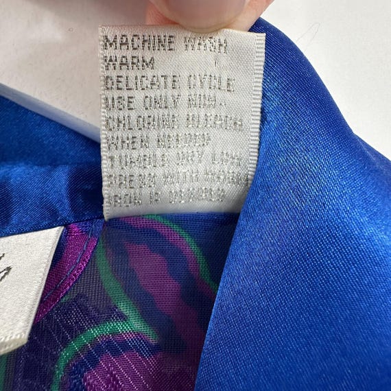 Vintage Kimono Robe Duster Medium Housecoat Silky… - image 10