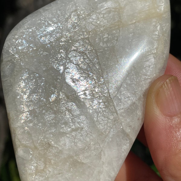 XL Shimmery Natrolite Palm Stone Crystal #1