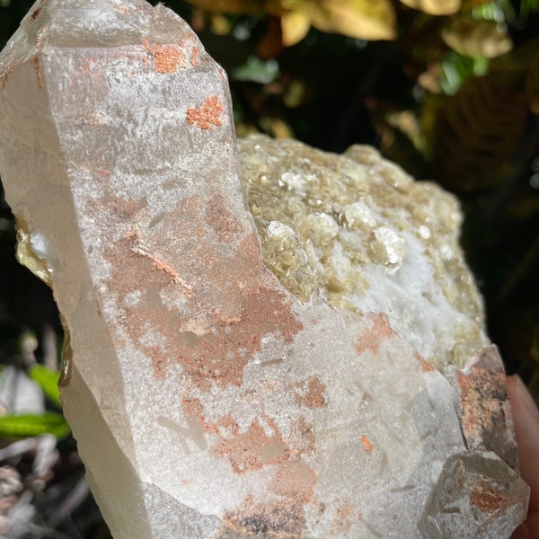 Coated Citrine, Golden Mica, Lepidolite Albite Pegmatite Crystal