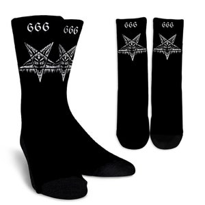 Skull Satanic Pentagram Drip 666 Socks-Satanic Clothing-Pentagram Clothing-