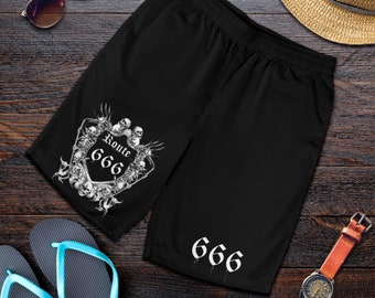 Hail Satan Baphomet Ram Logo Boardshorts Mens Swimtrunks Fashion Beach Shorts Casual Shorts Swim Trunks 