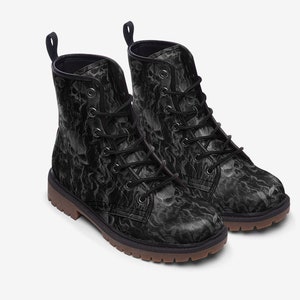 Smoke Skull Awesome New Casual Leather Lightweight boots MT-Skull Punk Boots-Skull Clothing-