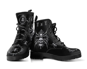 skull biker boots