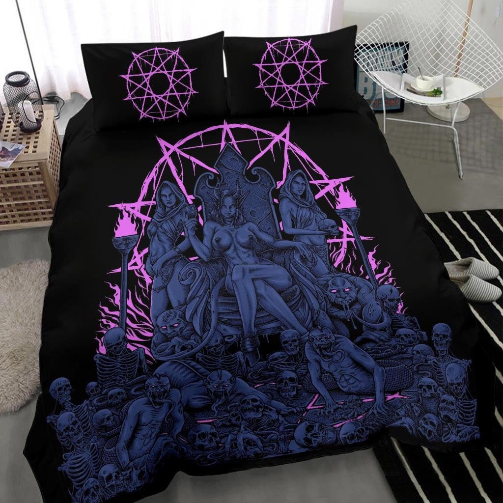 Discover Skull Demon Serpent Flesh Gluttony Throne Bedding Set