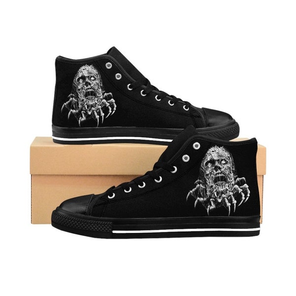 Skull Zombie Claw Men's High-top Sneakers-Skull High Tops-Skull Zombie High Tops-Men's Skull Shoes-Men's Zombie Shoes-