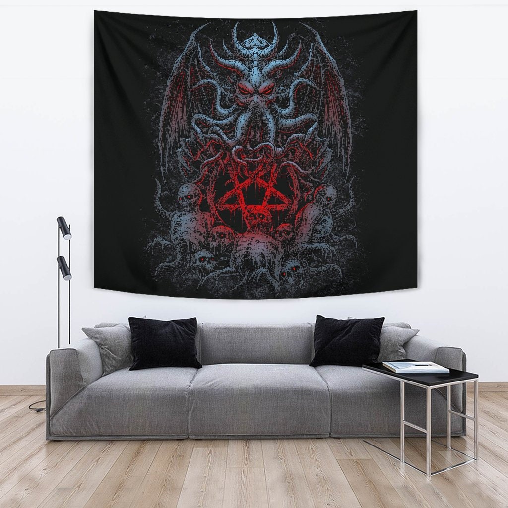 Satan Satanic Baphomet Devil Demonic 666 Tapestry Wall Art Home Decor Wall  Decor