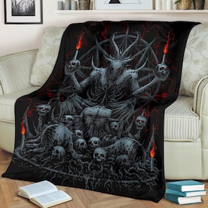 Skull Satanic Pentagram Demon Virgin Nun Goat Blanket-satanic