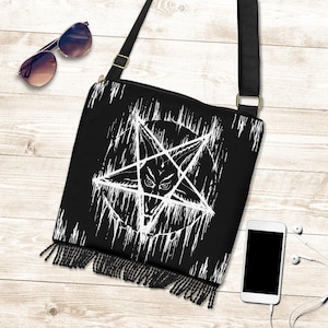 Satanic Inverted Melting Pentagram Purse Shoulder Bag-Satanic Purse-Pentagram Purse-Inverted Pentagram Shoulder Bag-