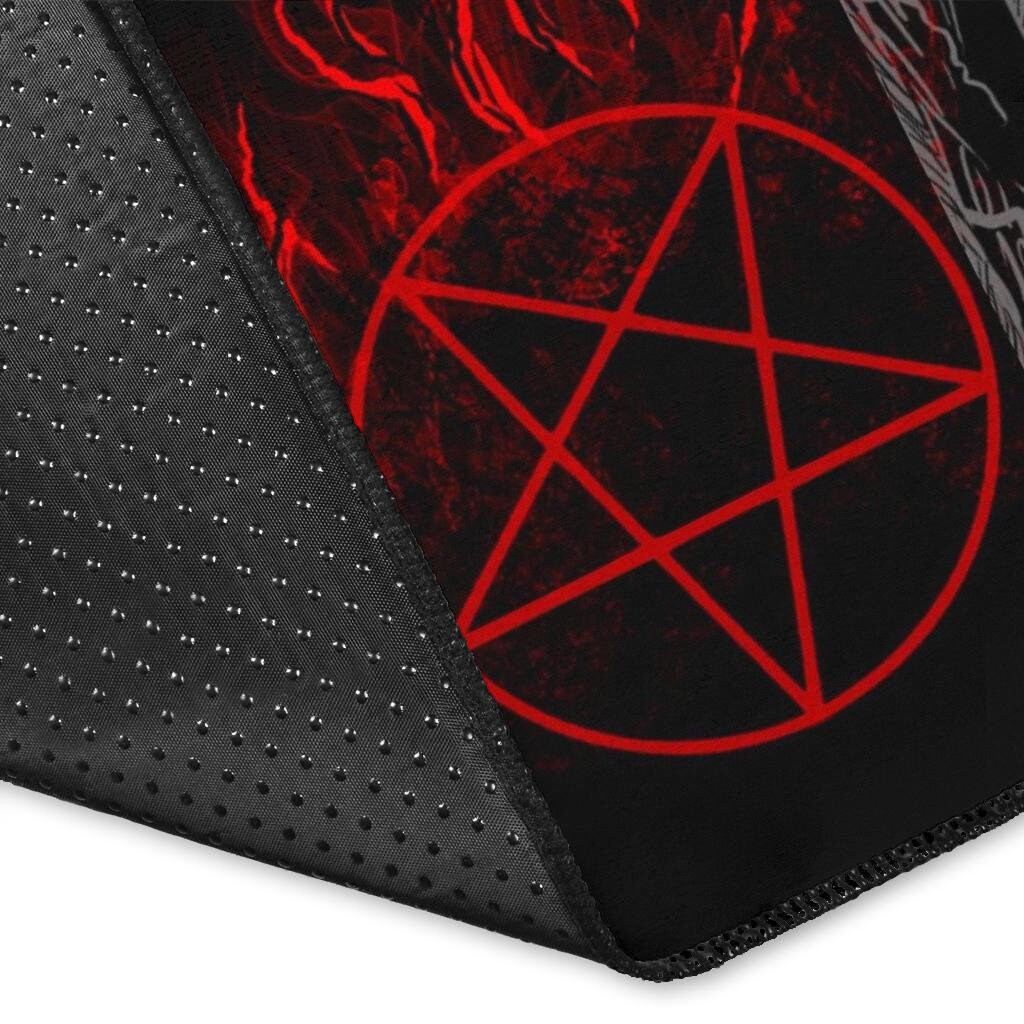 Skull Demon Satanic Pentagram Church Flame Area Rug Dark Color | Etsy