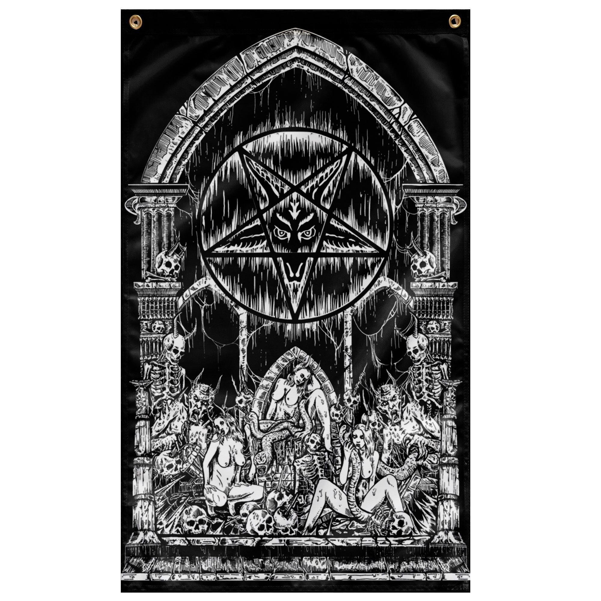 Skull Satanic Pentagram Demon Unholy Lust Soft and Comfortable Decoration Bath Skull Satanic Pentagram Demon Unholy Lust Soft and Comfortable Decoration Bath