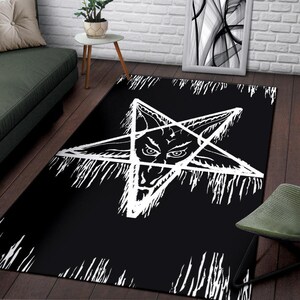 Inverted Melting Satanic Pentagram Area Rug Original Best Seller ...