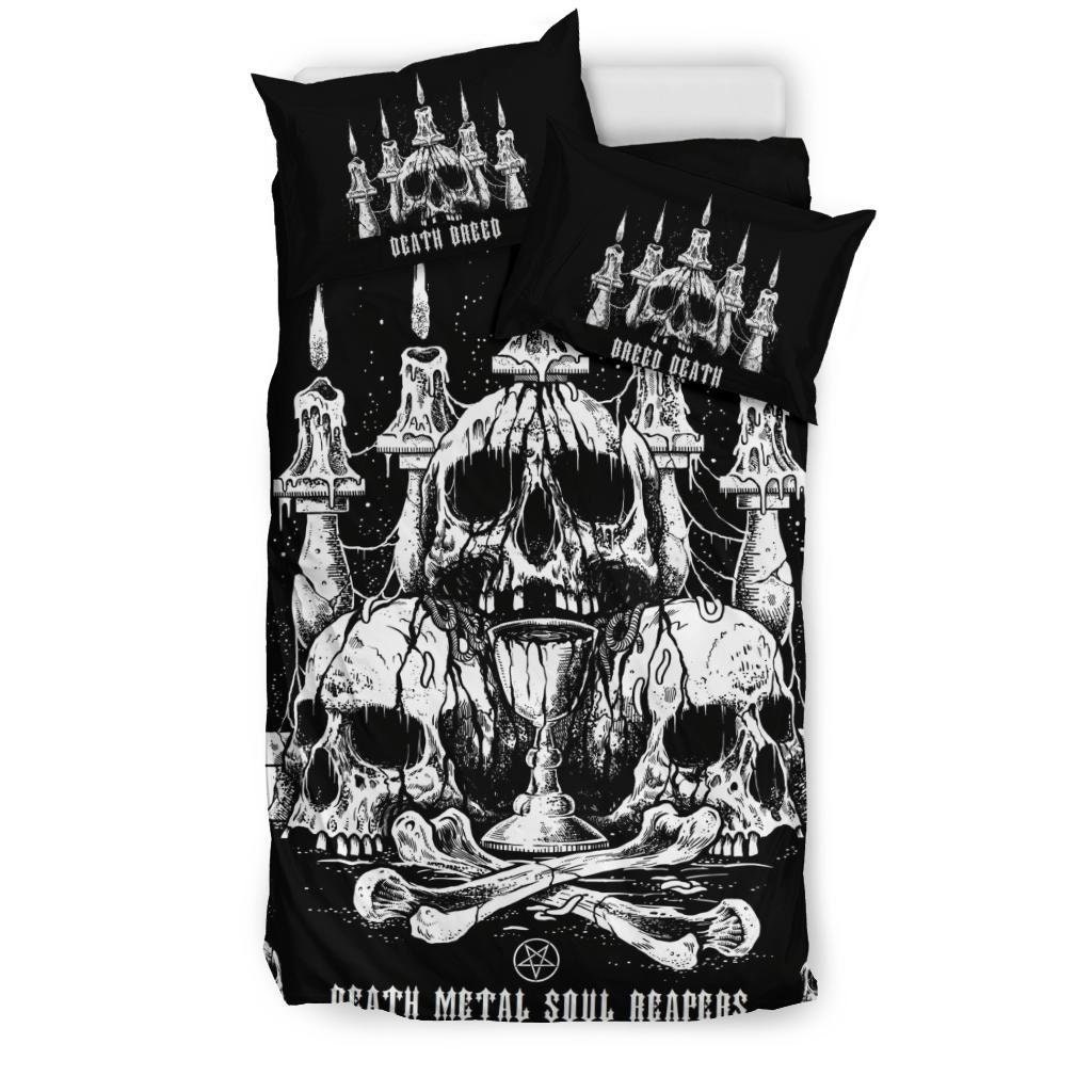 Discover Skull Satanic Altar Inverted Pentagram Death Metal Death Breed Bedding Set