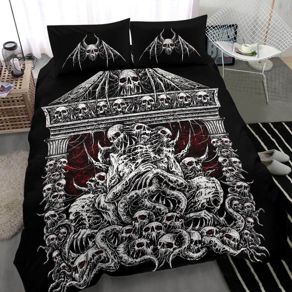 Discover Skull Skeleton Bat Wing Skull Death Shrine Bedding Set