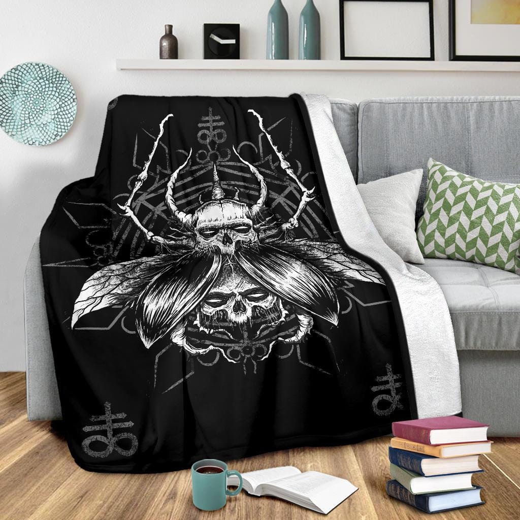 Skull Gothic Satanic Fly Blanket-skull Goth Blanket-goth Room