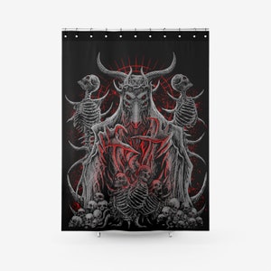 4 Augen kronengekrönte Ziege Stoff Duschvorhang-Satanischer Duschvorhang-Satanic Home Decor-