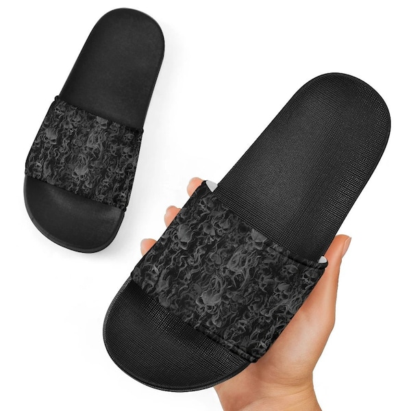 Smoke Skull Sandals Original Dark Version-Skull Slippers-IMPORTANT-Look At Chart You Might Have To Get A Size Smaller Or Bigger Than Normal-