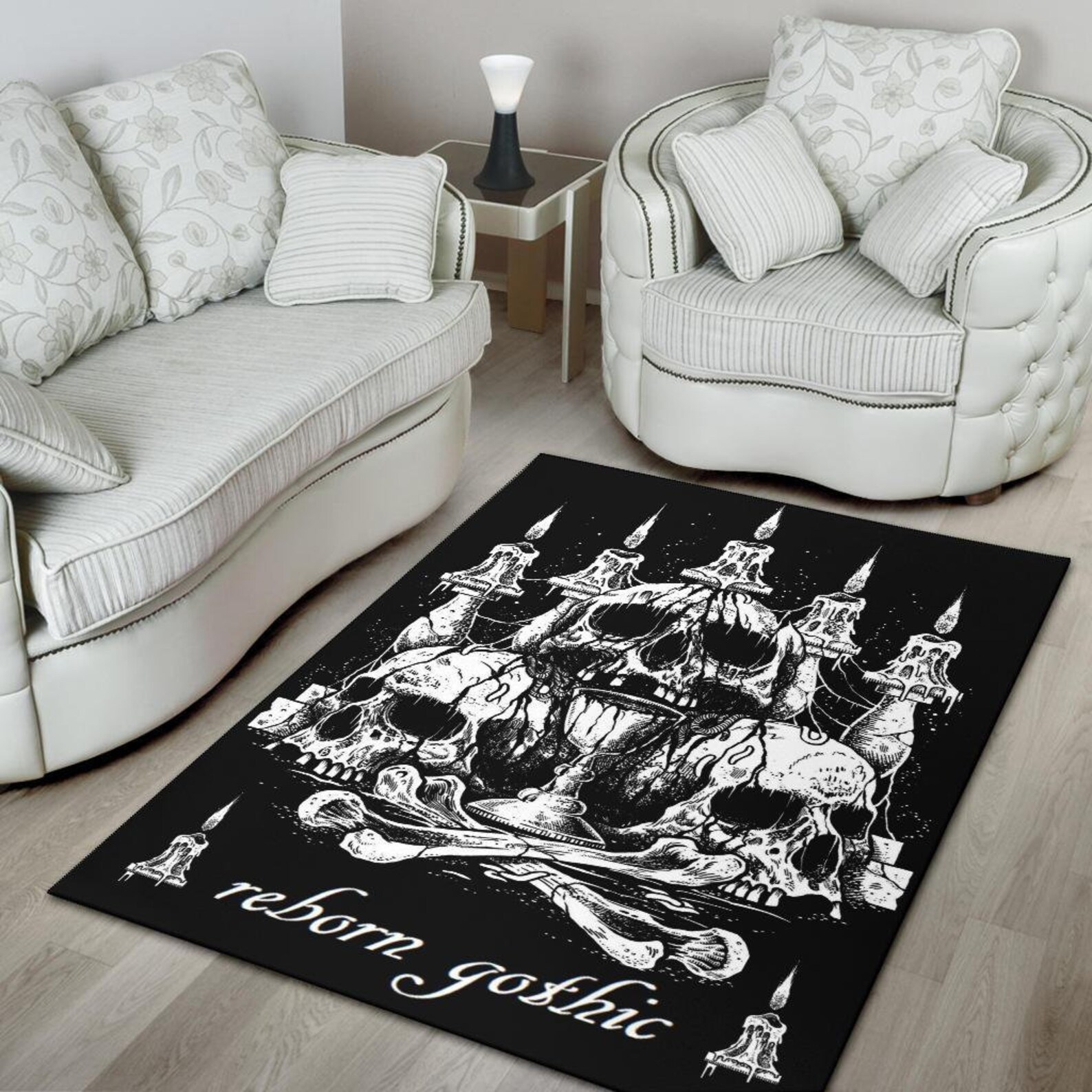 Gothic Skull Altar Reborn Gothic Area RugGothic RugGothic Etsy