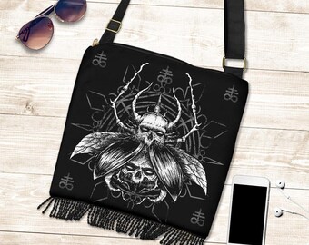 Skull Goth Punk Satanic Fly Shoulder Bag Purse-Skull Purse-Skull Goth Purse-Skull Shoulder Bag Purse-Gothic Skull Purse-