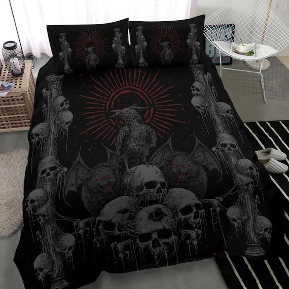 Goth bed set deals
