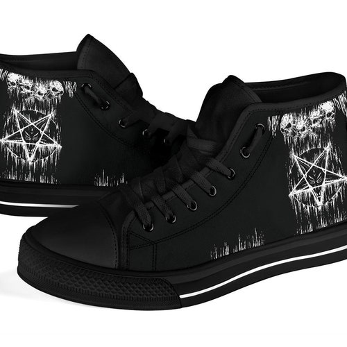 Pentagram Gothic Witch Men's Slip On Sneakers