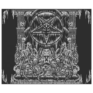 Cráneo Esqueleto Pentagrama Satánico Goteo Santuario Alfombrilla de ratón-Accesorios satánicos-Alfombrilla de ratón satánica-Regalos satánicos-