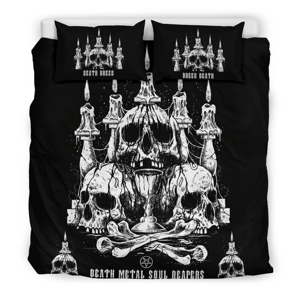 Discover Skull Satanic Altar Inverted Pentagram Death Metal Death Breed Bedding Set