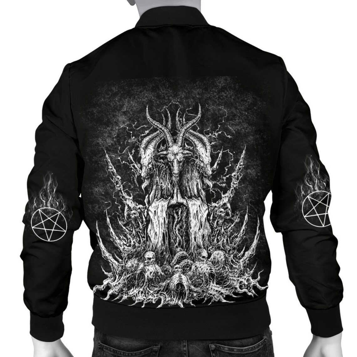 Skull Pentagram Satan Goat Print Pattern Boxing Gloves main image 0