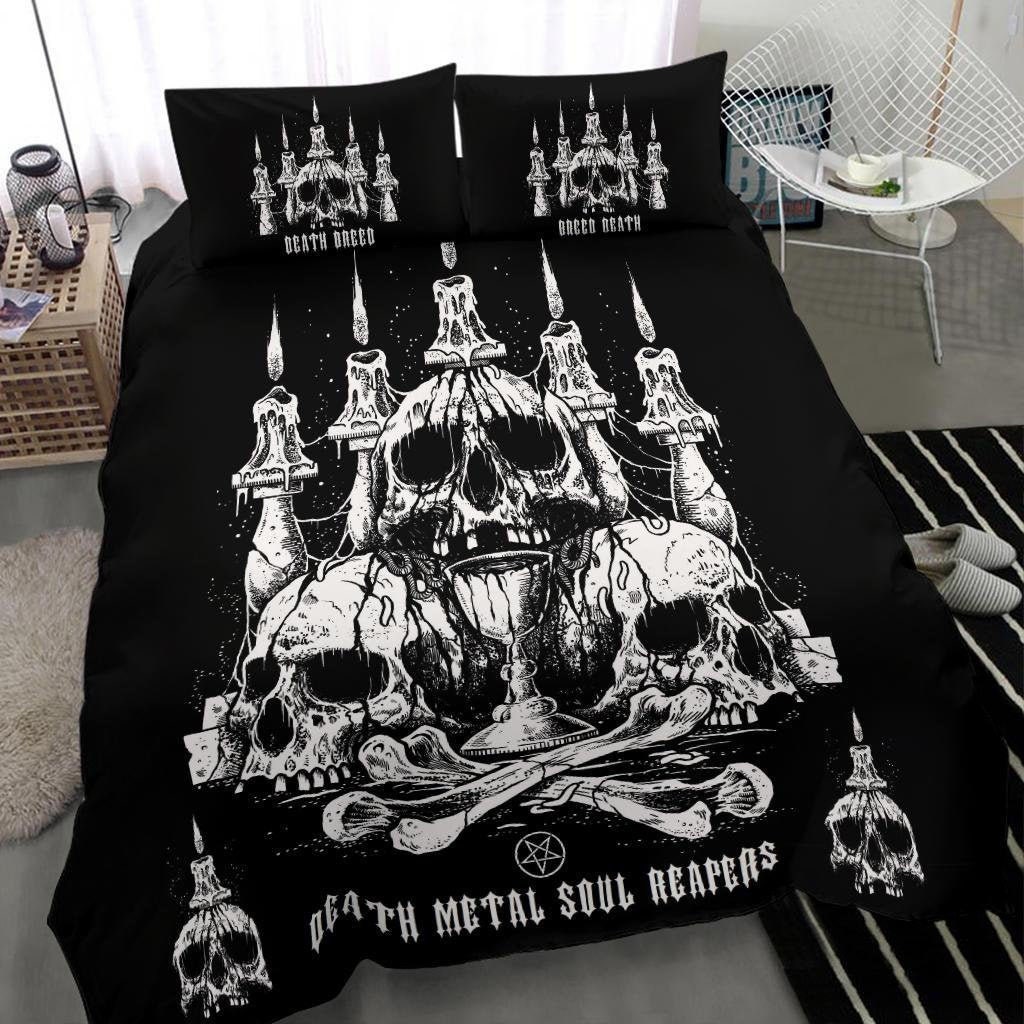 Discover Skull Satanic Altar Inverted Pentagram Death Metal Death Breed Bedding Set