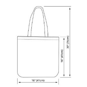 May include: A white tote bag with two handles. The bag measures 16 inches by 16 inches and is 30 inches tall.