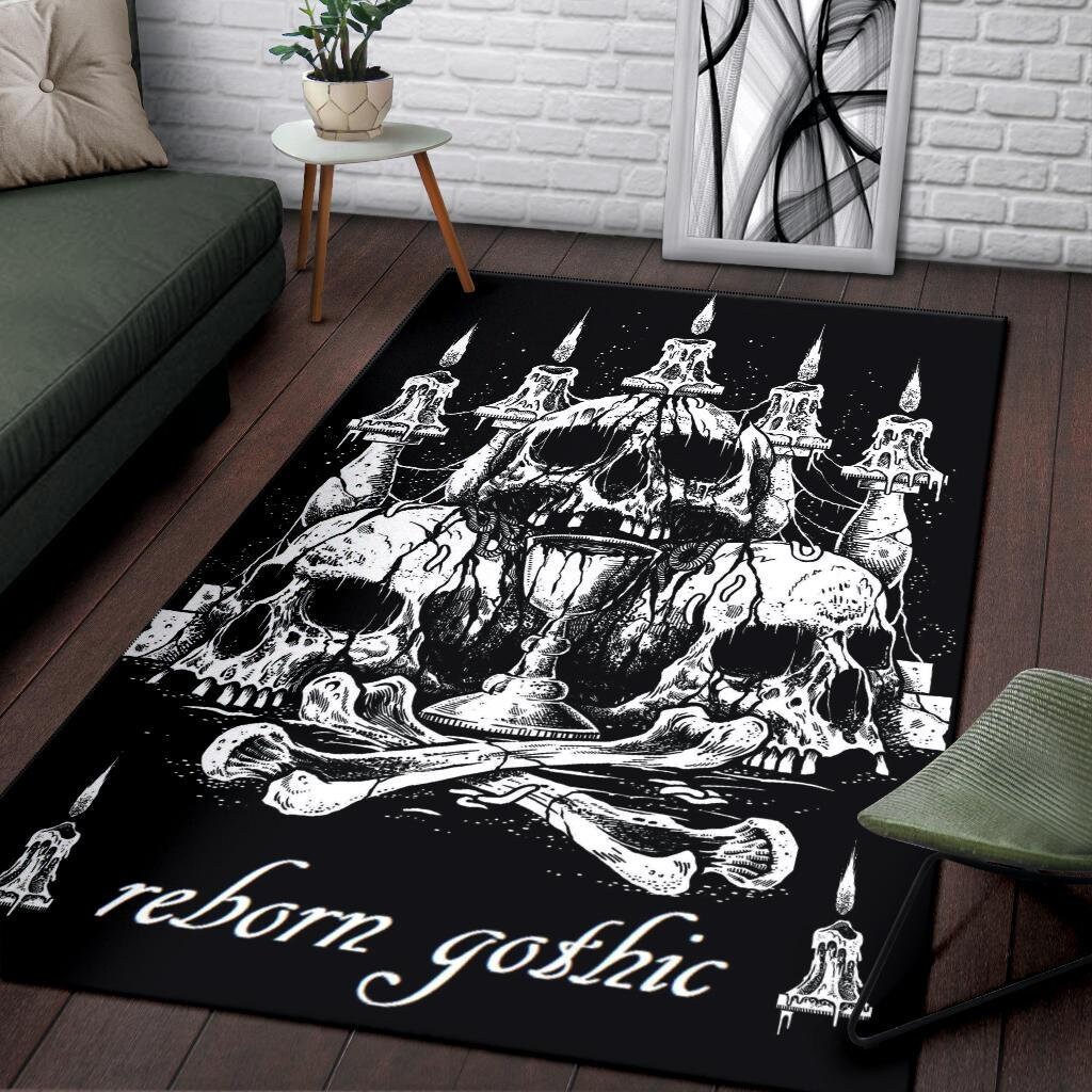Gothic Skull Altar Reborn Gothic Area Rug-Gothic Rug-Gothic | Etsy