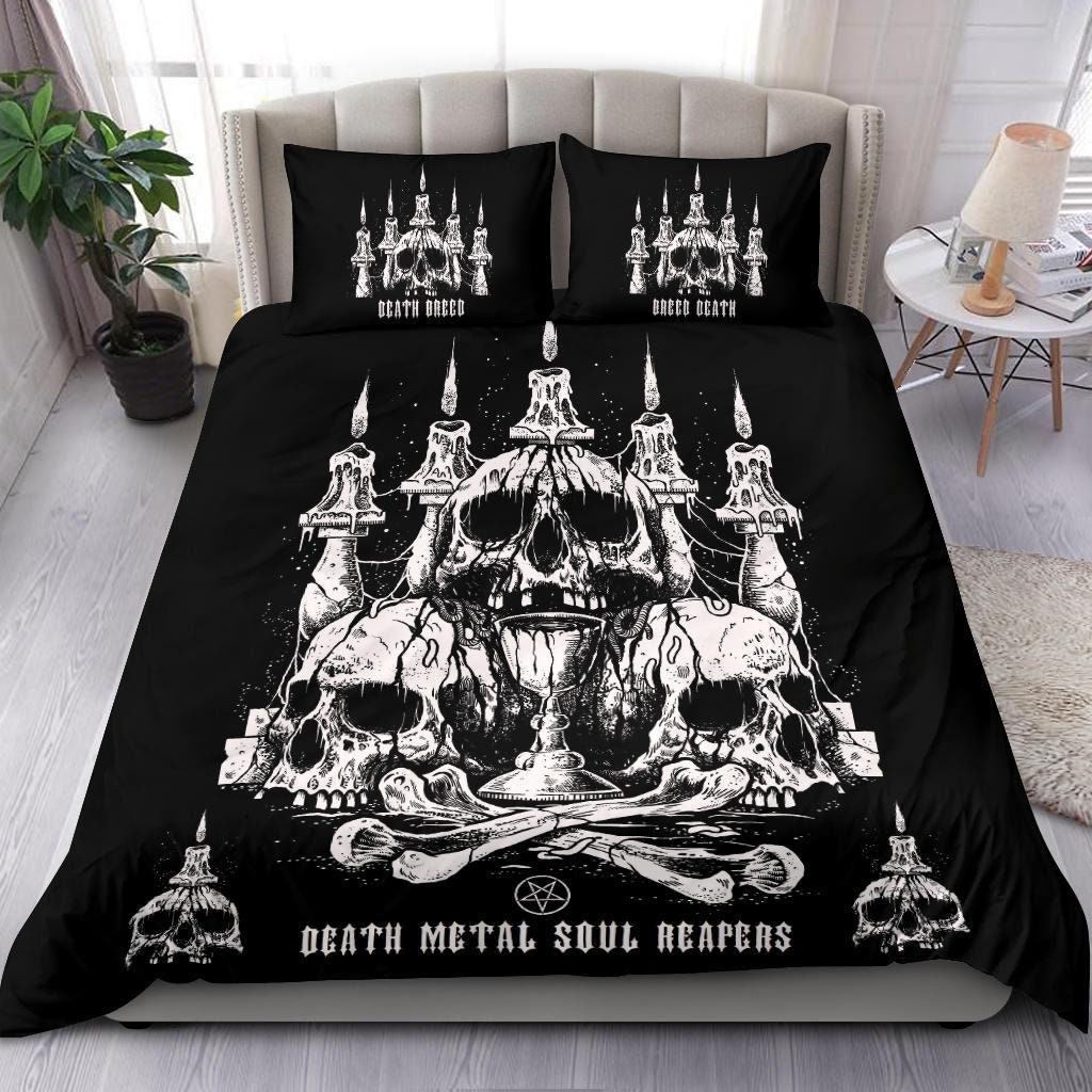 Discover Skull Satanic Altar Inverted Pentagram Death Metal Death Breed Bedding Set