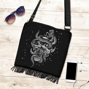 Skull Serpent Glowing Eyes Bolso de hombro Monedero-Skull Evening Bag-Skull Purse-Skull Shoulder Bag-Skull Bag-