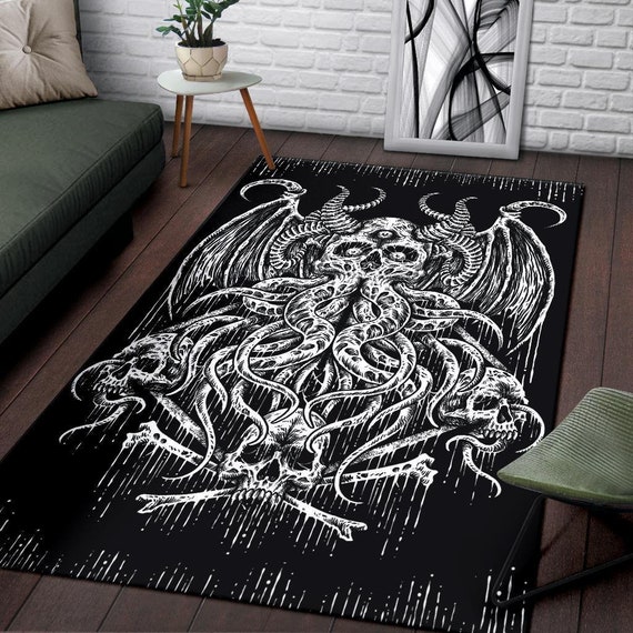 Schadel Damon Oktopus Bereich Teppich Damon Totenkopf Bereich Etsy
