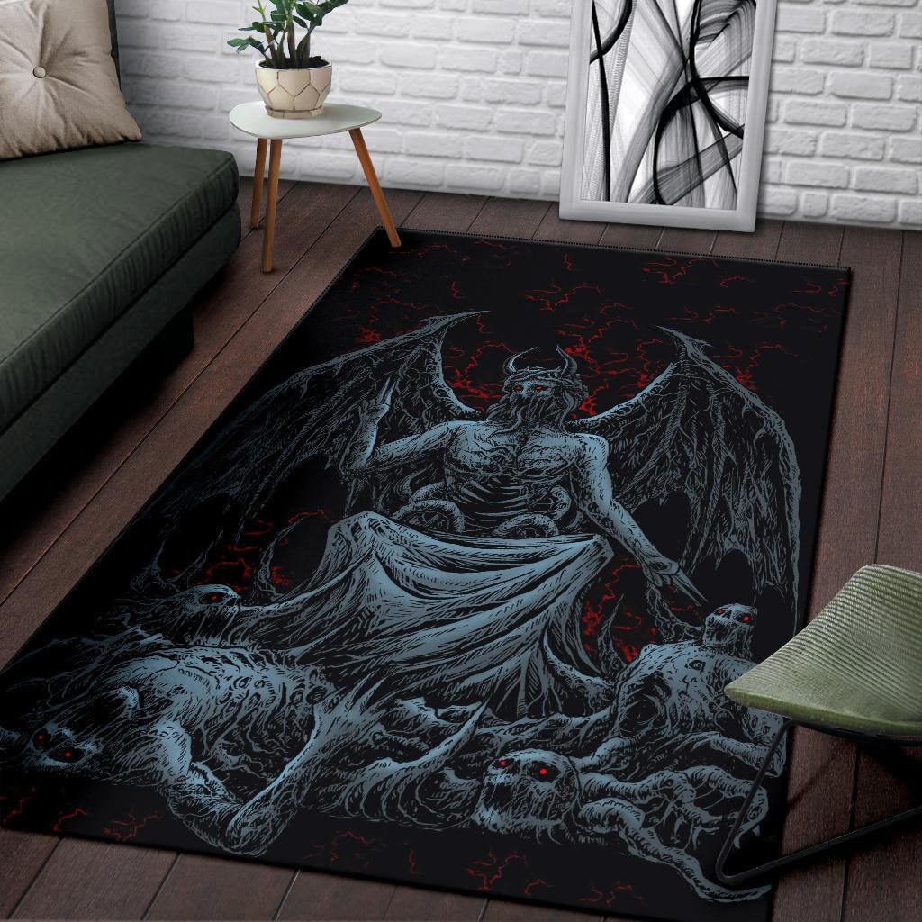 Skull Satanic Goat Zombie Crow Feast Large Wall Tapestry-satanic Goth  Occult Wall Decor 