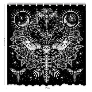 Skull Moth Secret Society Occult Style Duschvorhang 71 x 69 okkult Motte- okkult Duschvorhang- okkult Deko- Okkult Hexe Dekor-