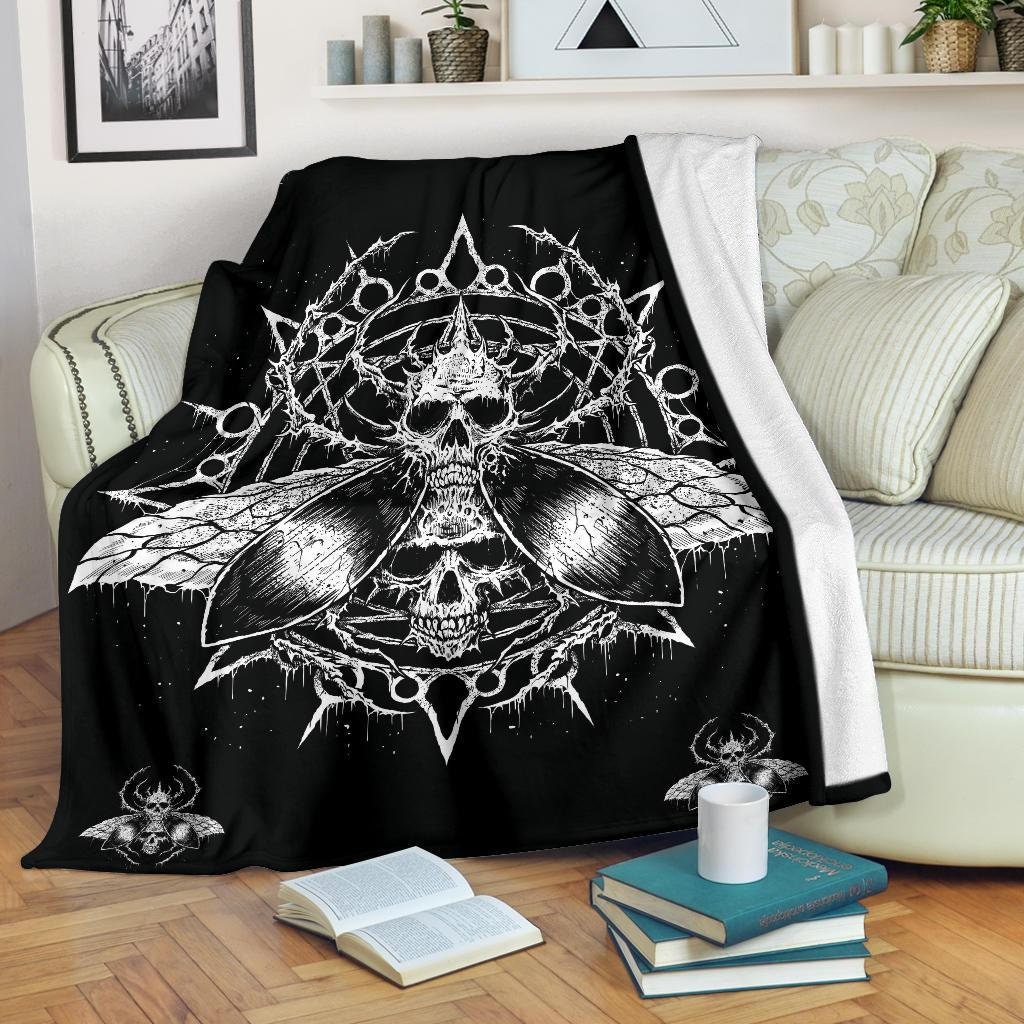 Skull Goth Fly Part 2 Blanketskull Blanketgothic Etsy