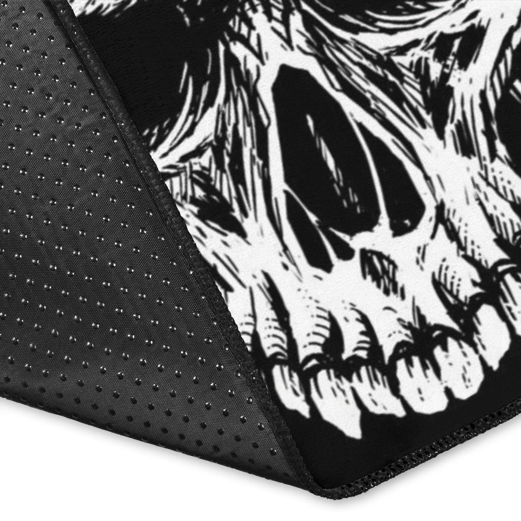 Skull Inverted Pentagram Guitar Metal Head Area Rug-heavy Metal