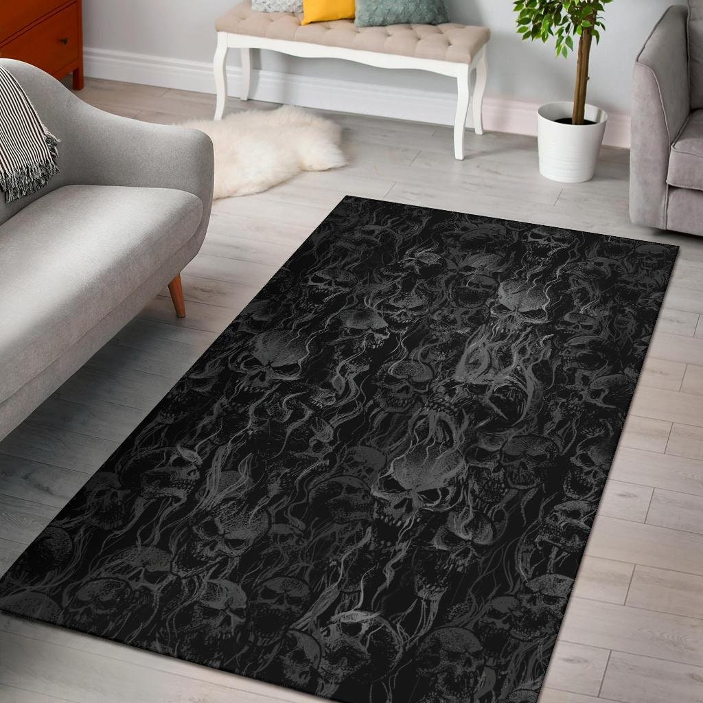 Discover Smoke Skull Area Rug Dark Version-Skull Rugs-Skull Decor-Gothic Decor-