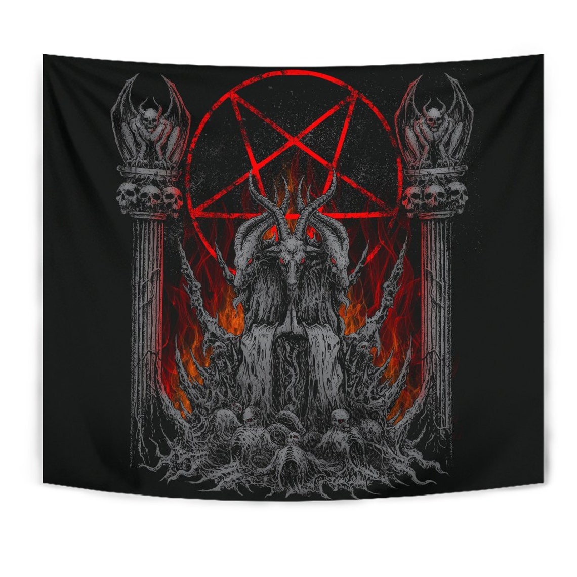 Skull Pentagram Satan Goat Print Pattern Boxing Gloves main image 1