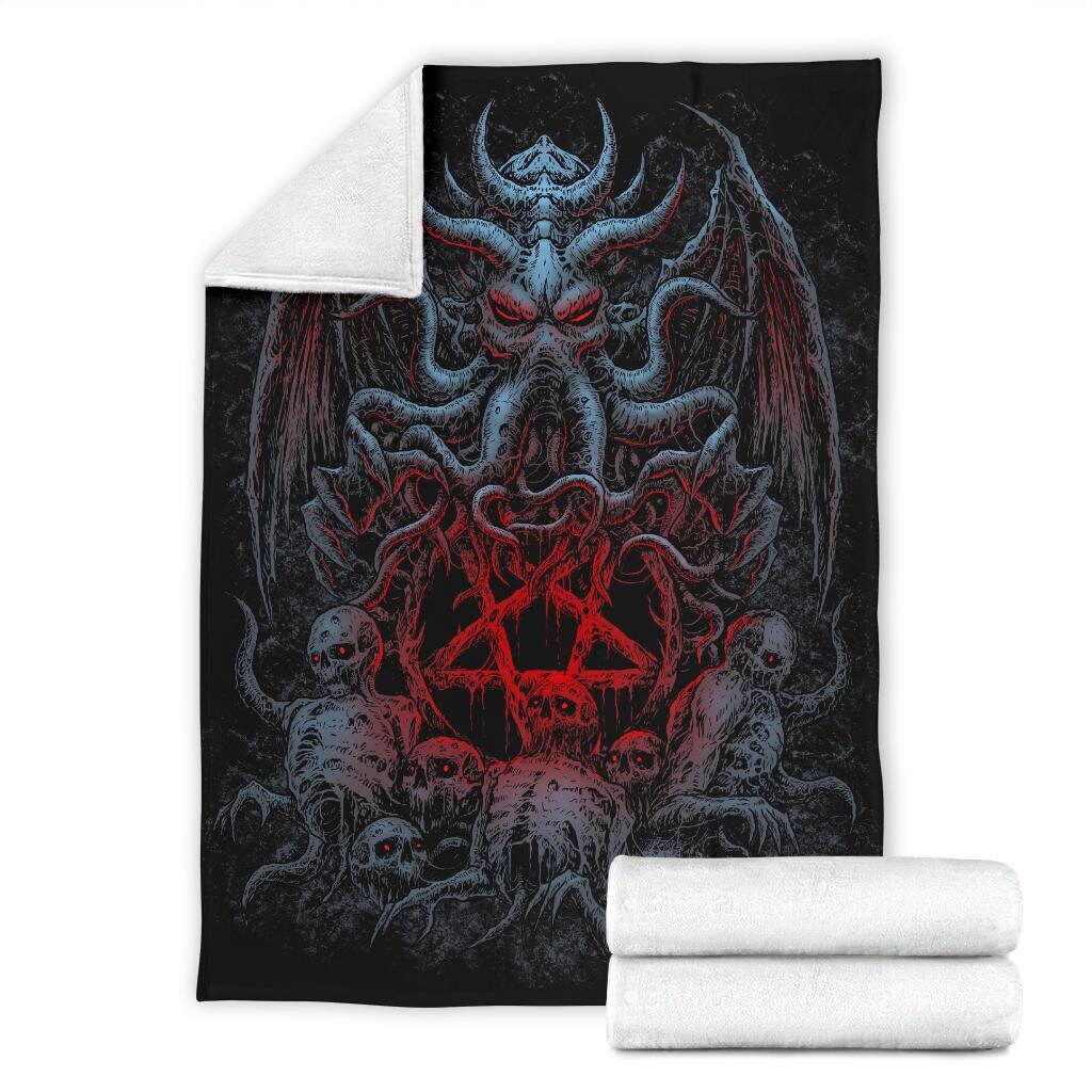 Skull Satanic Pentagram Demon Octopus Blanket Color | Etsy