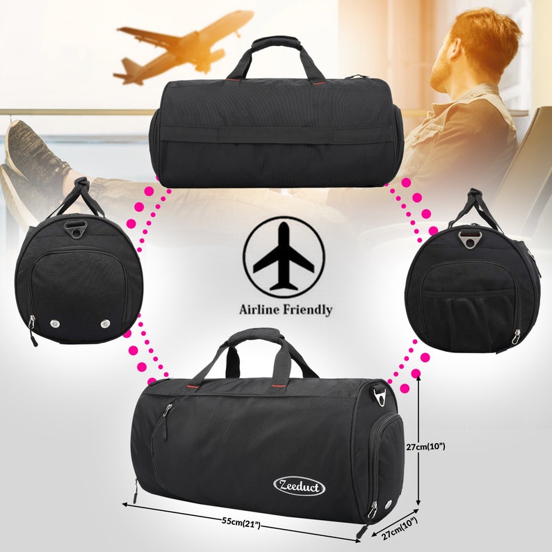 Gym Bag With Shoe Compartment Wet Pocket and Food Compartment Etsy