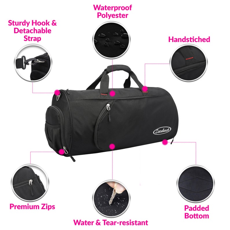 Gym Bag With Shoe Compartment Wet Pocket and Food Compartment Etsy