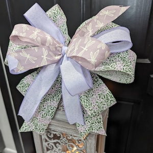 Spring bow, Summer bow, Lantern bow, porch light bow, basket bow, decorating bow, wreath bow, birthday bow, staircase bow,