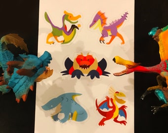 Monster Hunter Chibi Hoja de pegatinas