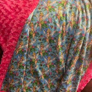 Tinker Bell Minky Cuddle Paired with Minky Luxe Toddler/Kids Snuggler. 42x46