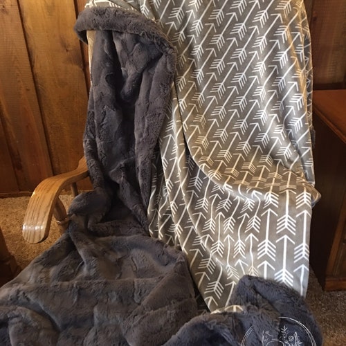 Minky Luxe Cuddle Gray Arrows shops Paired with Minky Luxe Marble Belize (Aqua) Also pictured with Minky Luxe Hide Graphite.