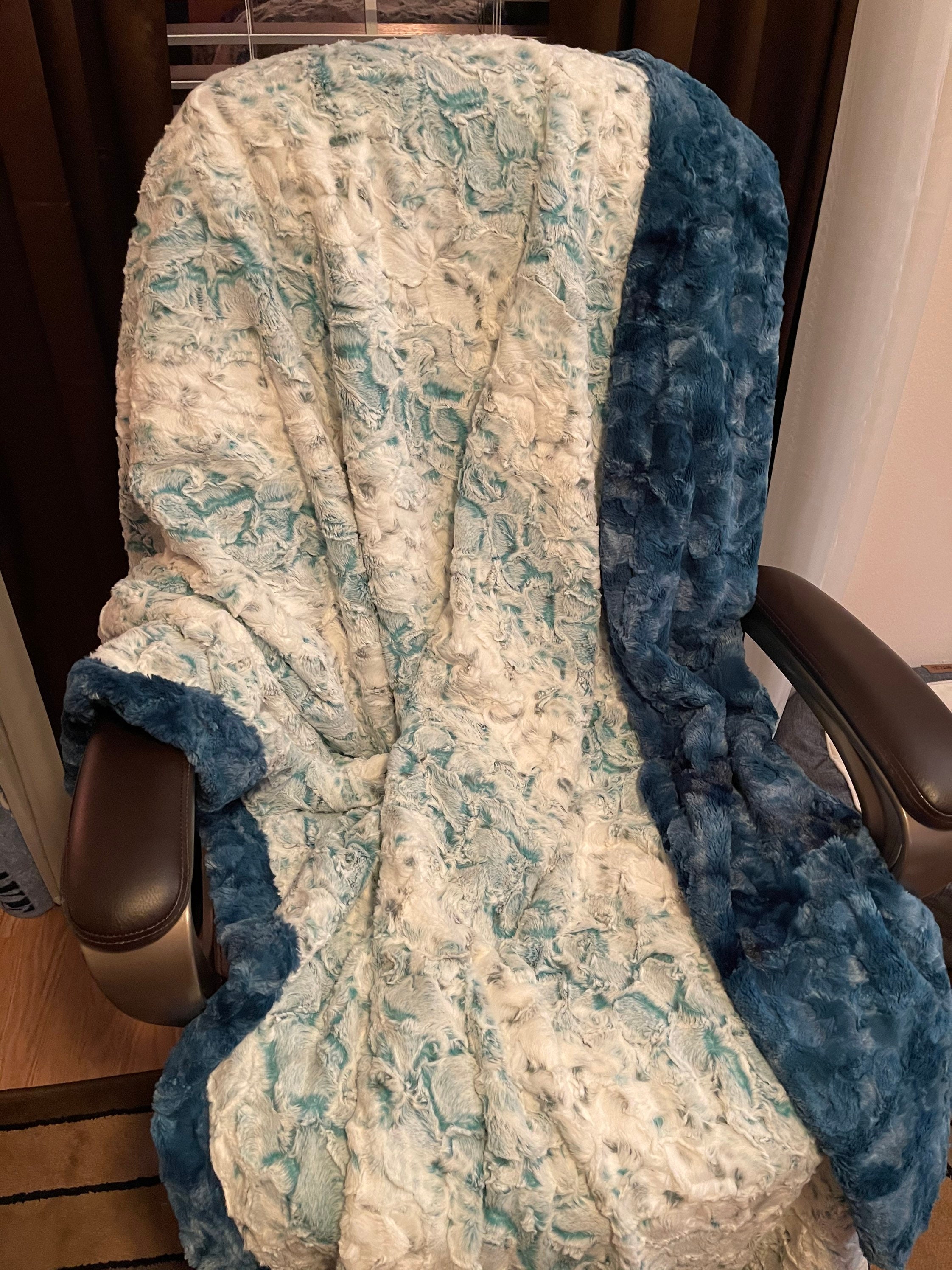 Snowy Owl Luxe Minky Paired with Minky Luxe Galaxy