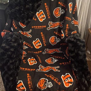 Cincinnati Bengals Soft Fleece Paired with Minky Luxe Hide
